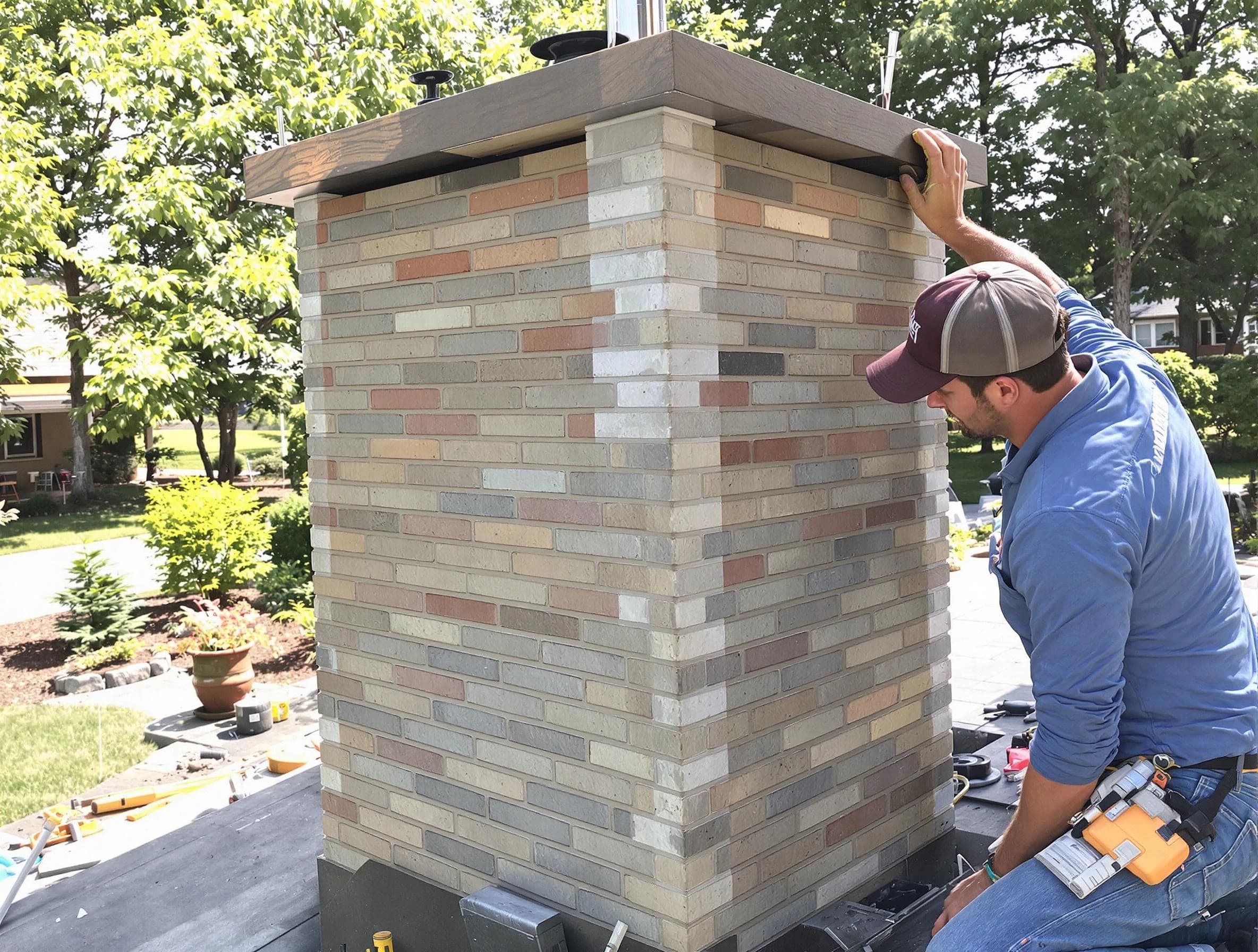 Montclair Chimney Sweep completing a modern chimney remodel in Montclair, NJ