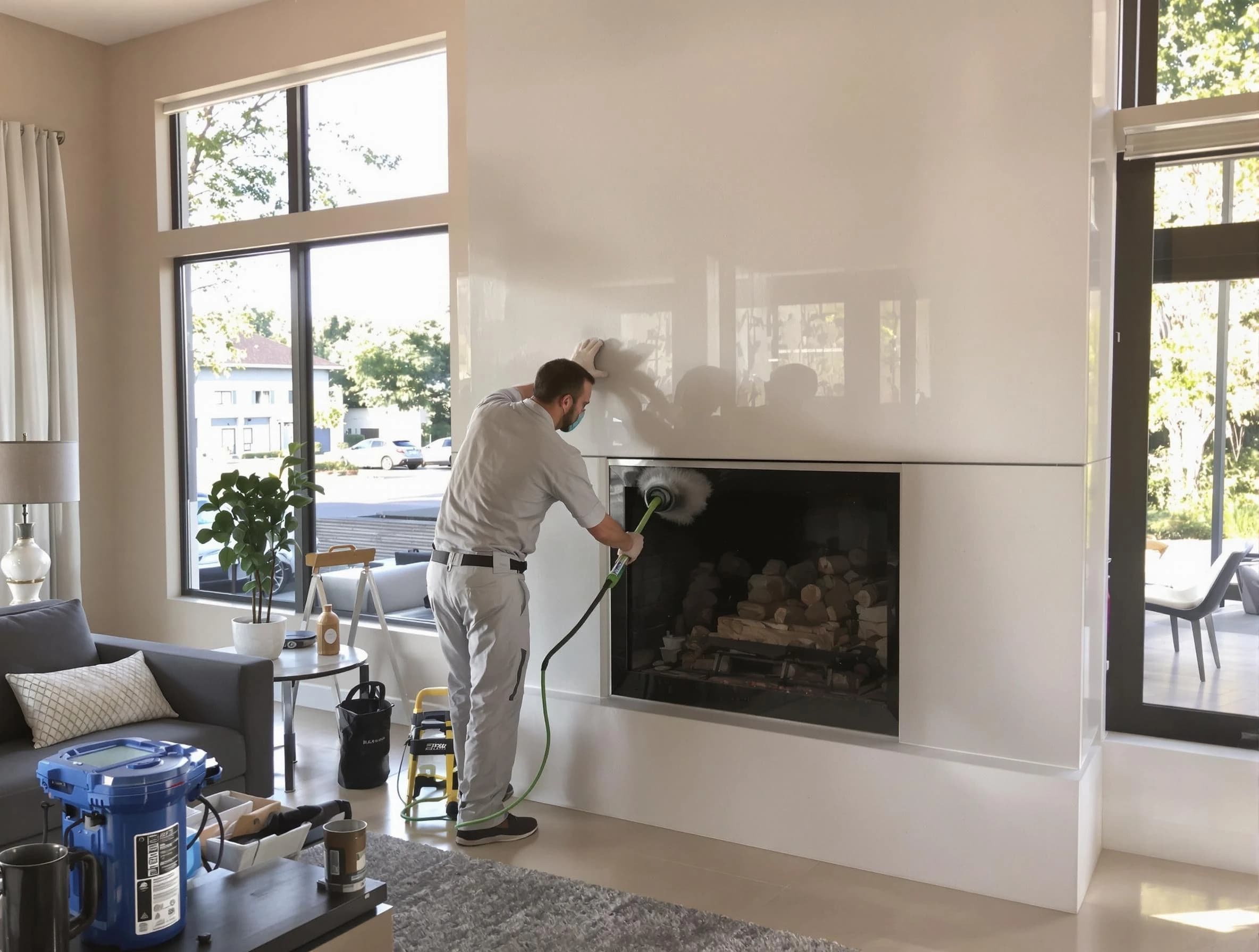 Montclair Chimney Sweep performing thorough soot removal in Montclair, NJ