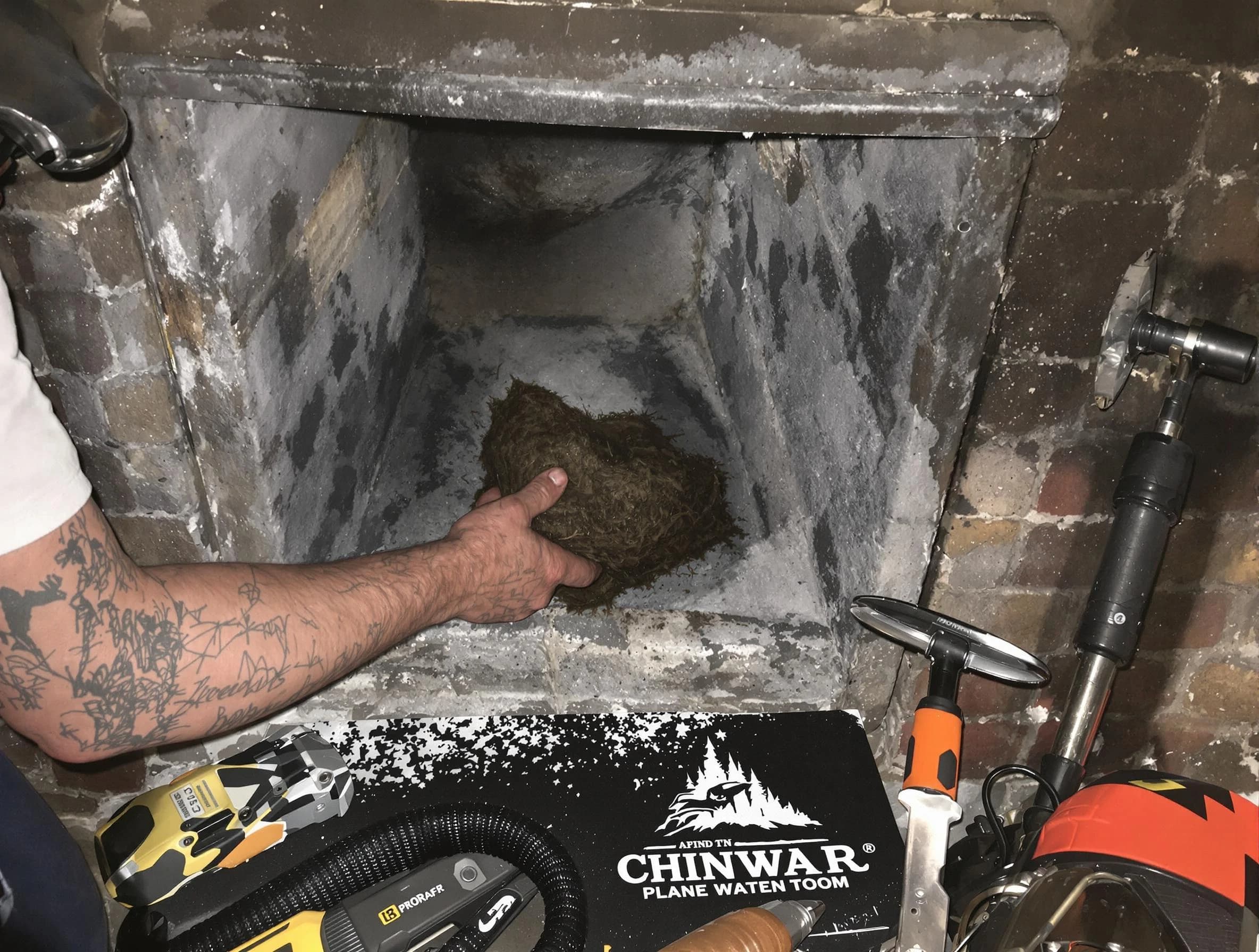 Montclair Chimney Sweep safely removing debris and screening chimney in Montclair, NJ