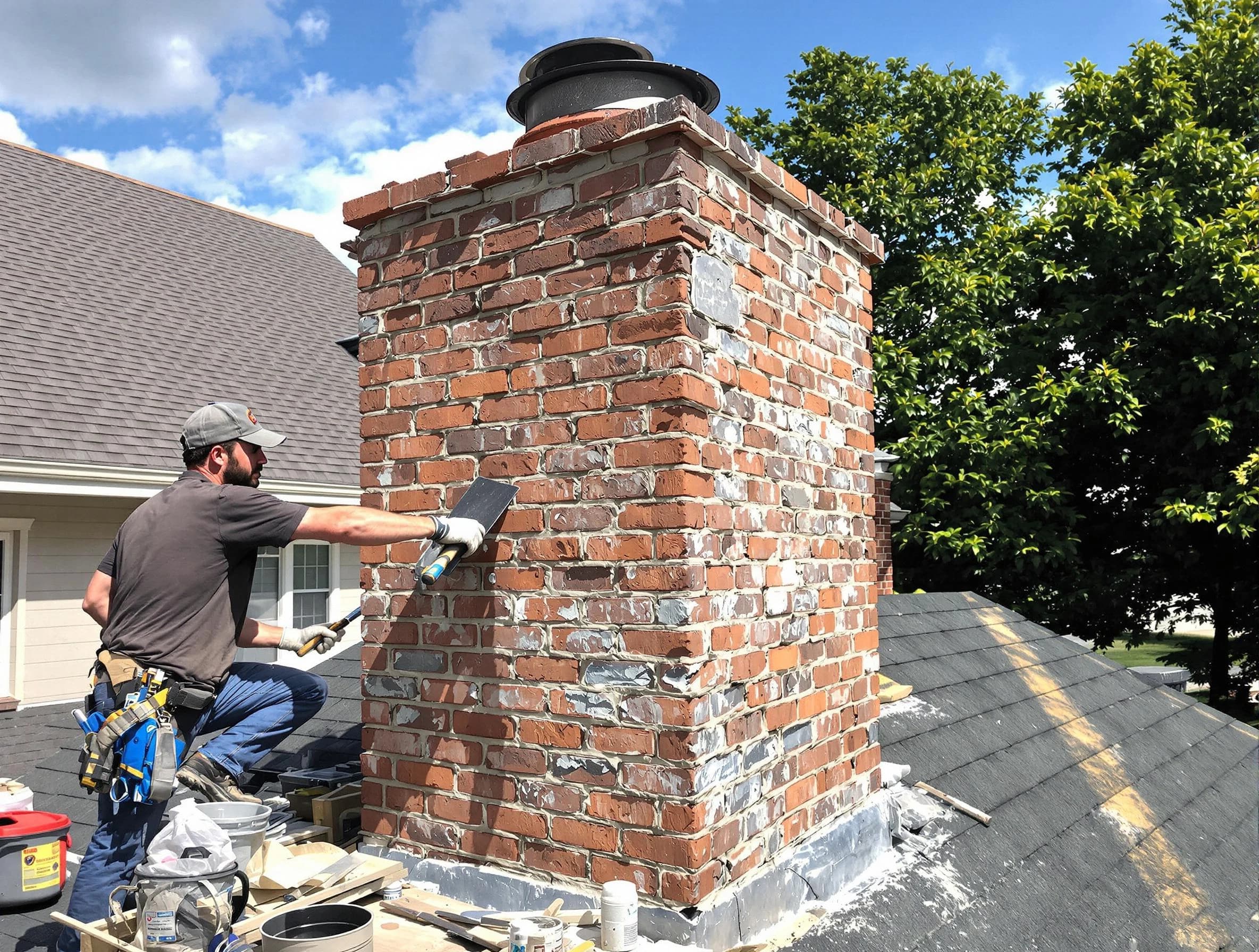 Completed chimney rebuild by Montclair Chimney Sweep in Montclair, NJ