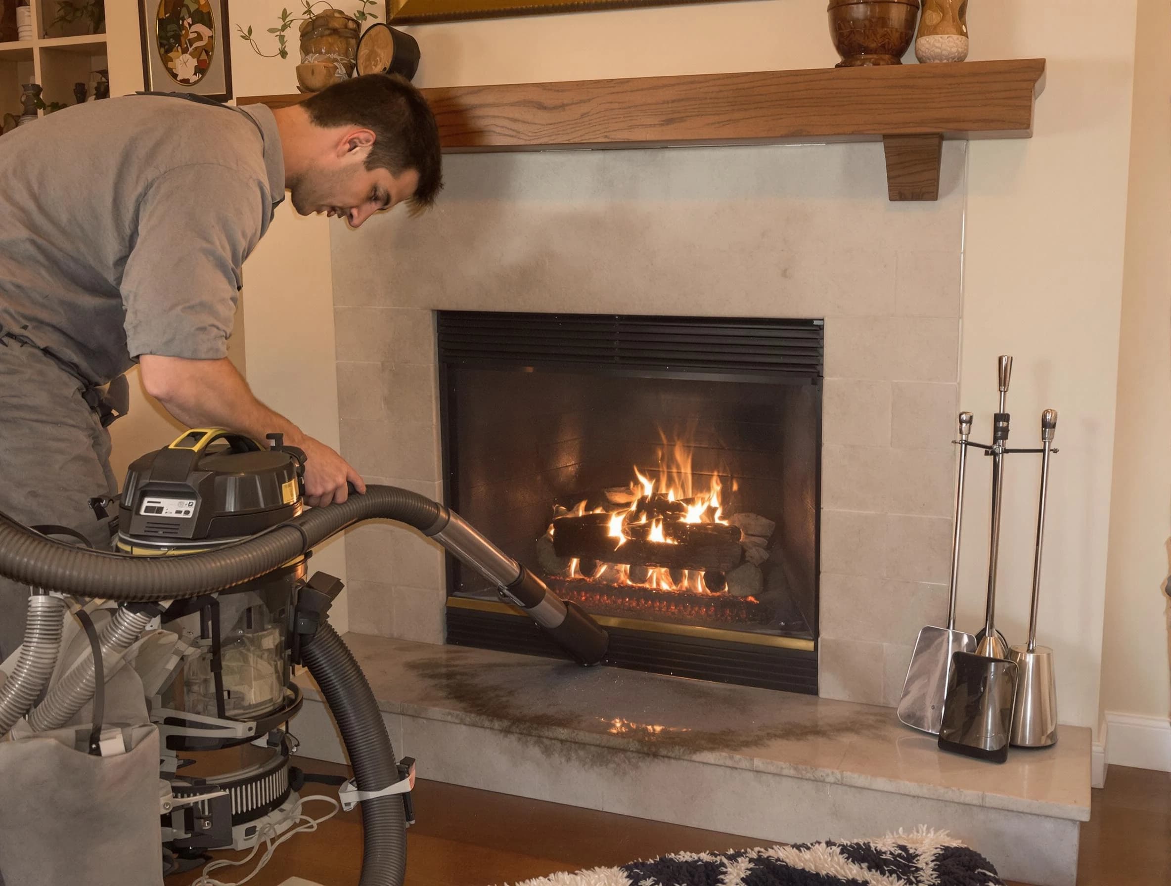 Routine fireplace upkeep by Montclair Chimney Sweep in Montclair, NJ