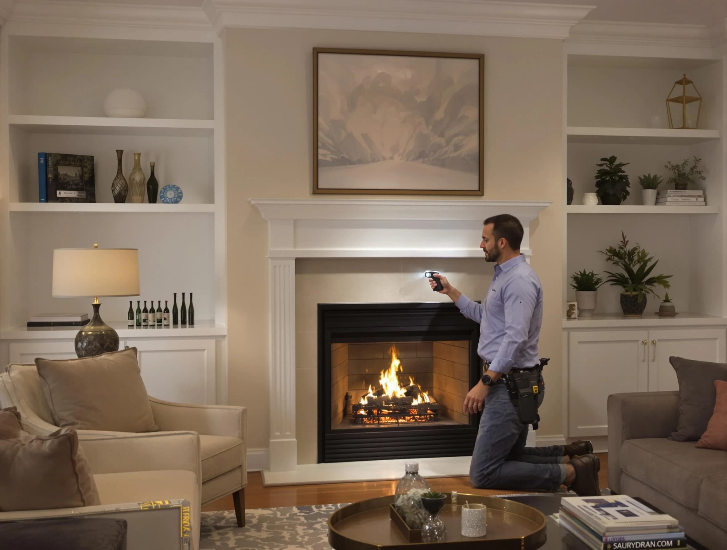 Montclair Chimney Sweep conducting a fireplace safety inspection in Montclair, NJ