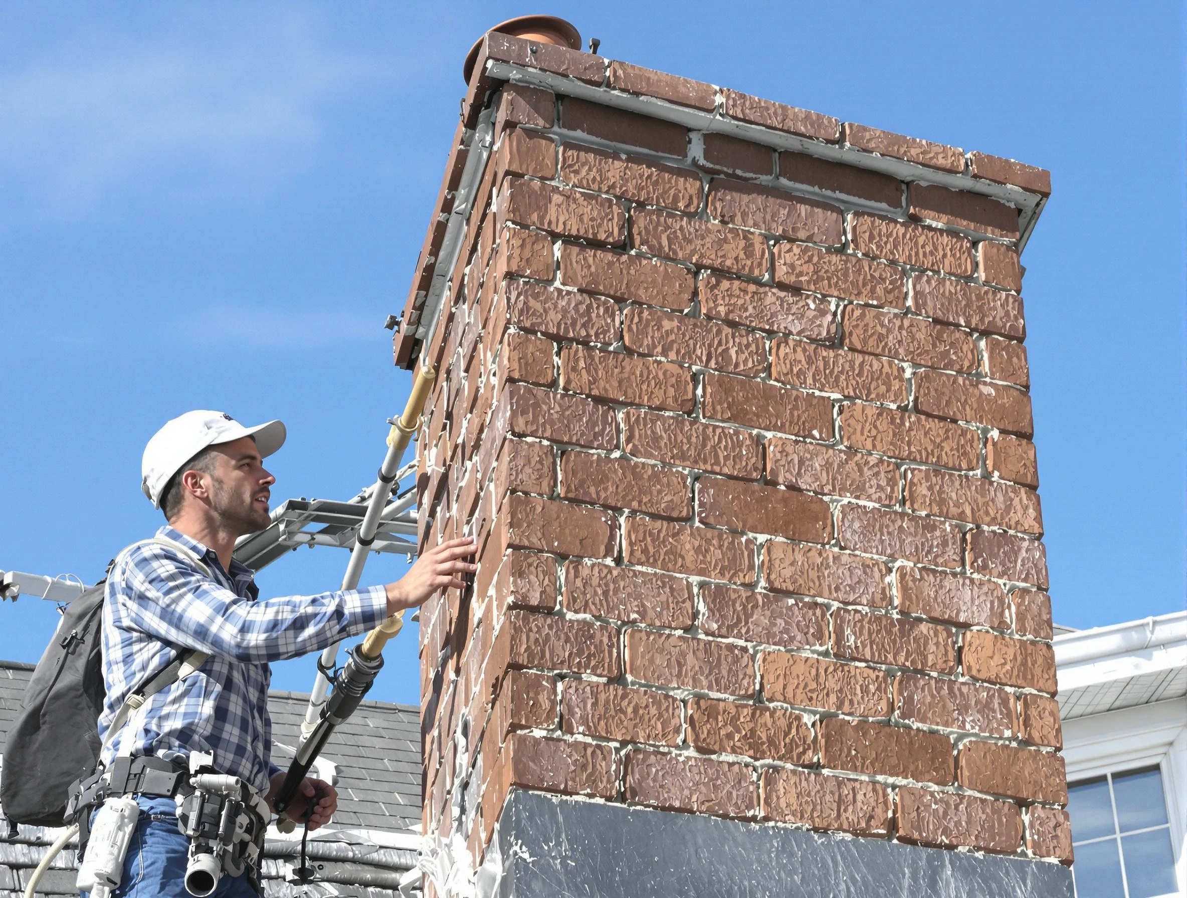 Brickwork for a chimney rebuild by Montclair Chimney Sweep in Montclair, NJ