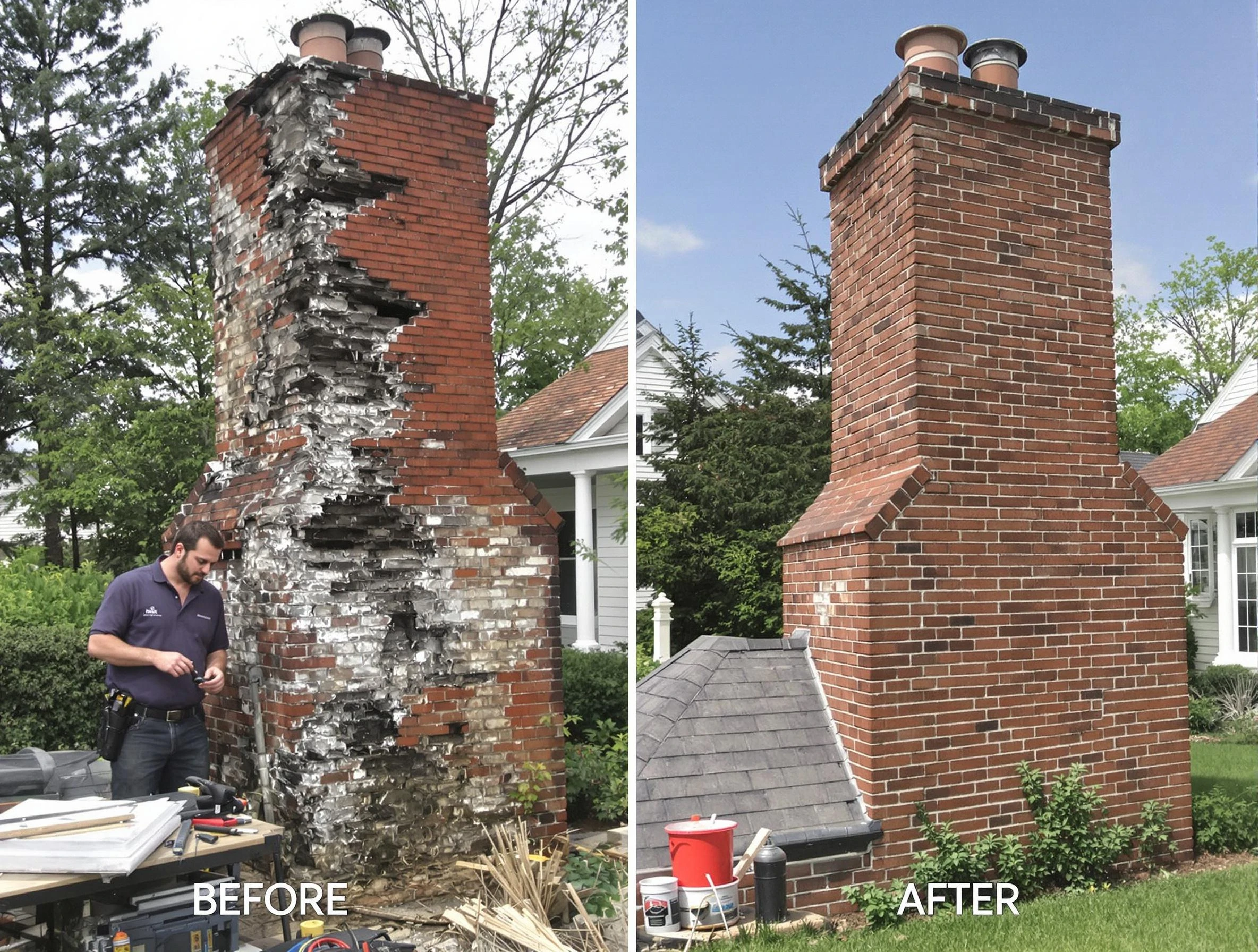 Montclair Chimney Sweep performing a full chimney restoration in Montclair, NJ